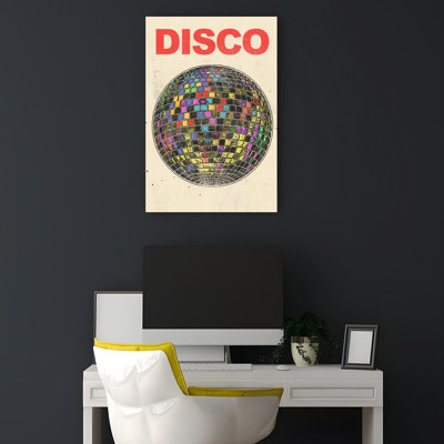«Colorful Disco Ball», impression murale rétro colorée classique