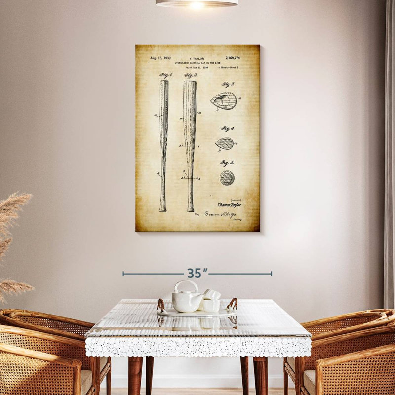 Streamlined Baseball Bat Ladarrin, 45" H x 30" W