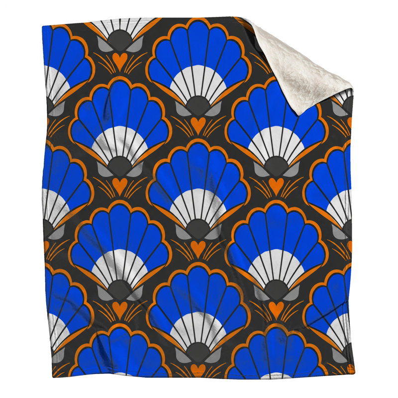 Couvertures bleues et orange, 60in W x 80in H