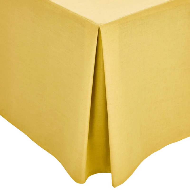 Pleated Bed Skirt, 190cm W x 135cm L, Yellow