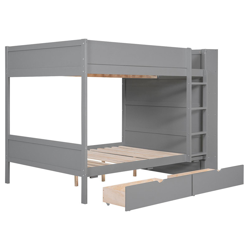 Lit superposé double au-dessus de double avec 2 tiroirs et armoire à couches multiples