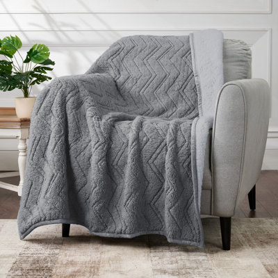 Jeté en sherpa CBCHome Cozy Chevron