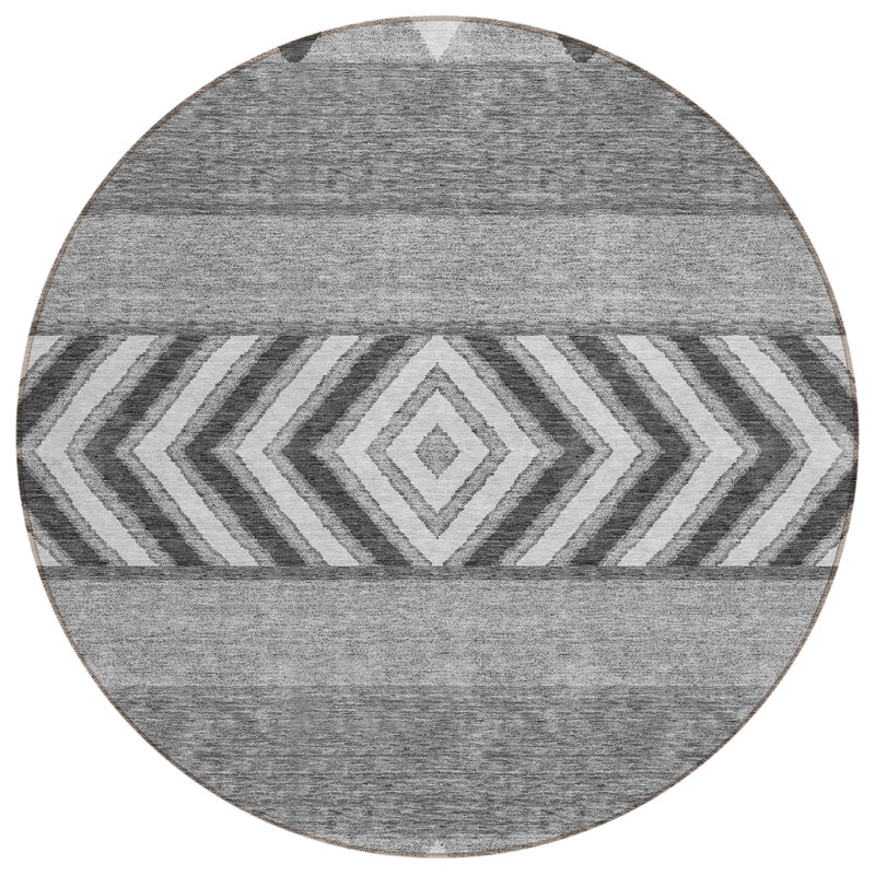  Chayden Area Rug with Non-Slip Backing, Round 8'