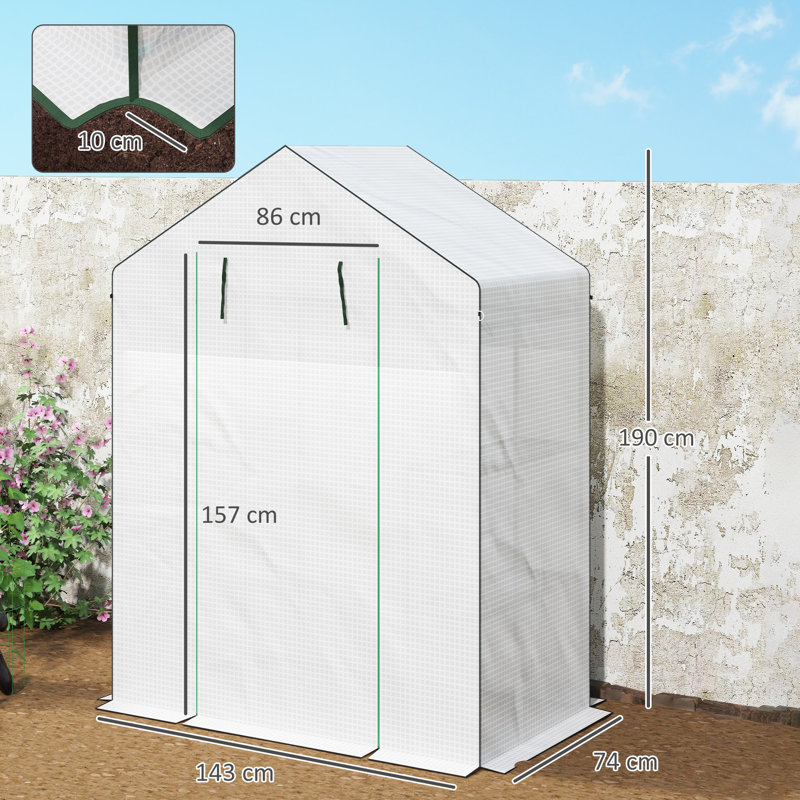 Wexley Walk-In Greenhouse With Eight Shelves And Tear-Resistant Cover