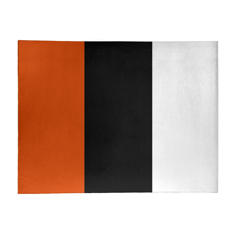 Tapis orange / noir tissé à plat Baltimore, Rectangle 9 pi x 12 pi