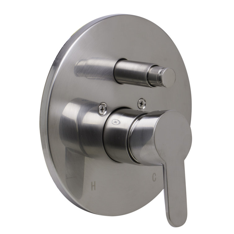 Shower Valve Mixer with Rounded Lever Handle and Diverter