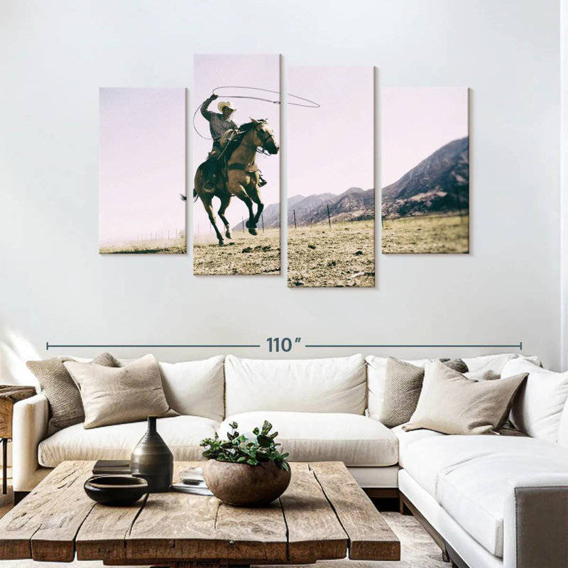 Lelar Cowboy And His Lasso, 54" H x 84" W