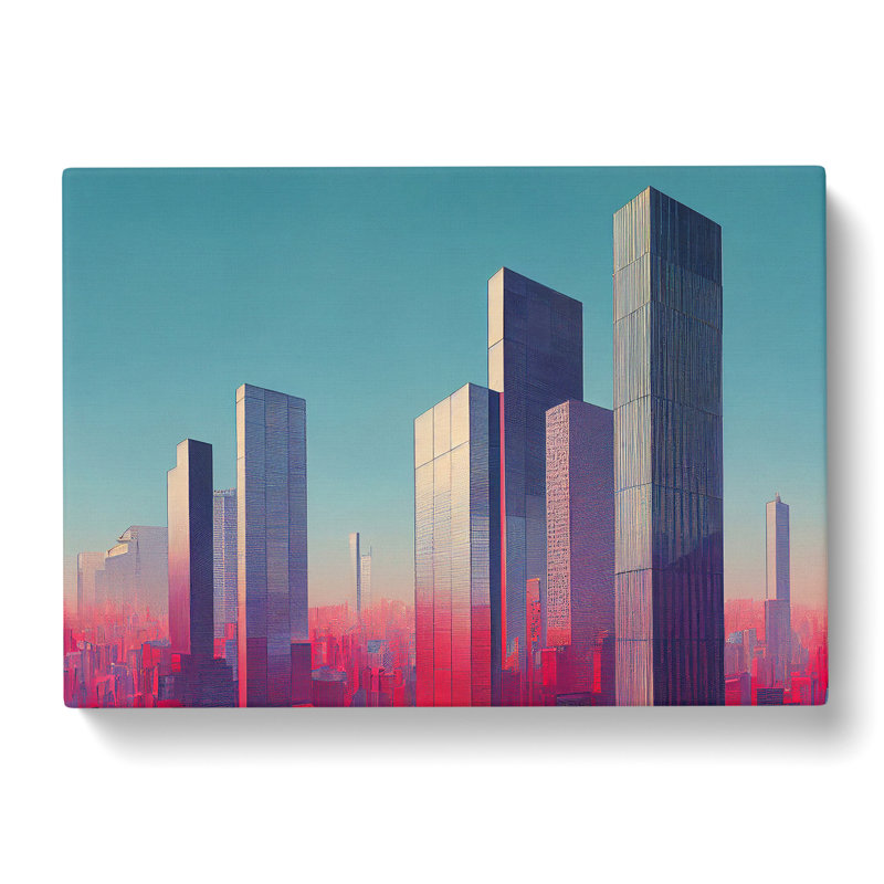Enthralling Skyscraper Skyline - Wrapped Canvas, 35cm H x 50cm W x 3cm D