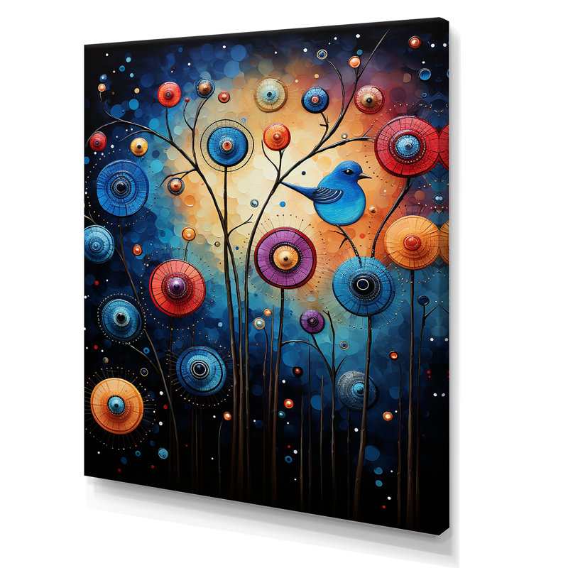 Symphonie animée bleue - Art mural, Toile tendue, 32" H x 24" W