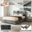 EU Double & Kingsize Velvet Storage Bed with App-Controlled RGB LED & USB C Charging, 4-Drawer Upholstered Platform Bed Frame with Storage Headboard, Beige/Grey, 140/160x200cm-783772343-783772338