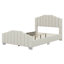 Ensemble de chambre à coucher 3 pièces, lit plateforme tapissier en velours et deux tables de chevet à trois tiroirs-1403582890-1403582891