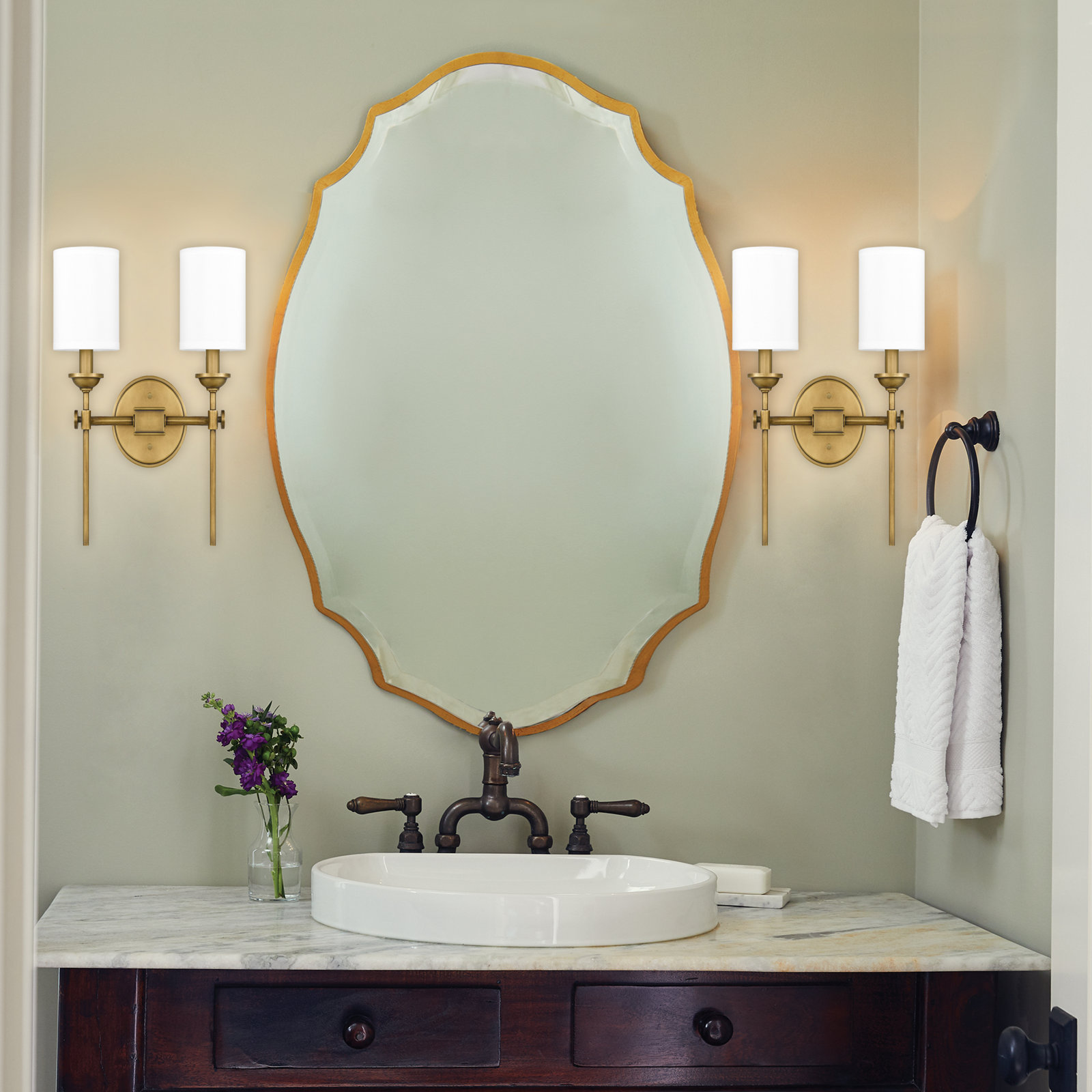 Danforth 2 Light Dimmable Wallchiere, Weathered Brass