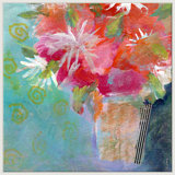Red Blooms Giclee On Canvas by Jill Krasner
