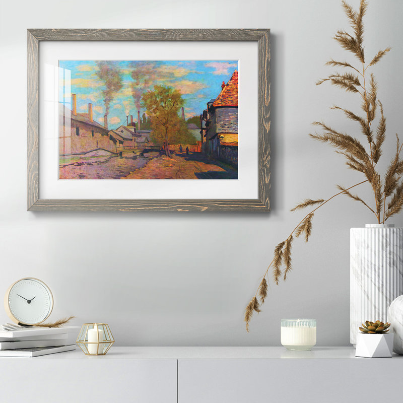 Le ruisseau de Robec par Claude Monet, Gris, H 14 po x l 20 po
