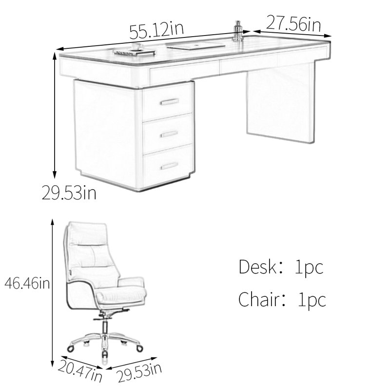 Bureau en bois massif multicouches