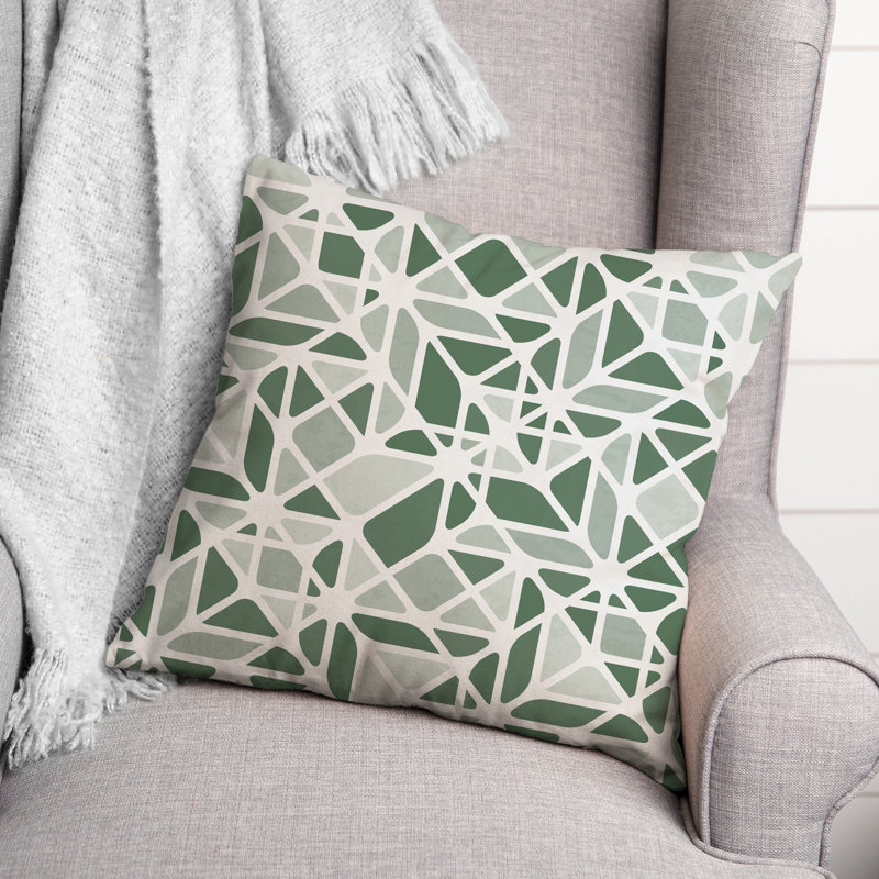 Housse et insert de coussin extérieur rétro Retro Cuts 2, 16 po x 16 po, Vert