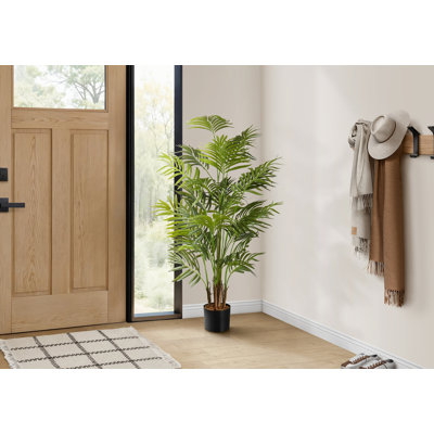 Artificial Plant, 47" Tall, Areca Palm Tree, Indoor, Faux, Fake, Floor, Greenery, Potted, Real Touch, Decorative, Green Leaves, Pot