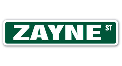 Zayne Street Sign Heavy Duty Plastic 8" X 36"