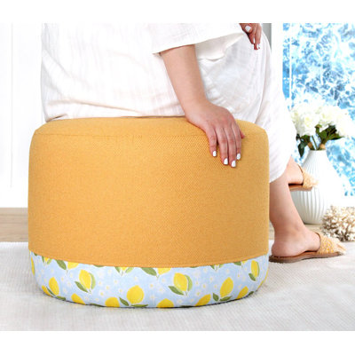 Repose-pieds élégant avec hauteur de 21,7 po x 21,3 po | 50% coton / 50% lin, 35 éponges orthopédiques, épaisseur: 2,4 po | Parfait pour les salons et les chambres modernes, design confortable et polyvalent