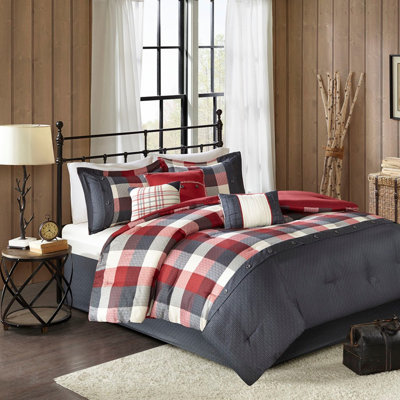 Ensemble d'édredon King Herringbone - Bold Buffalo Plaid, 7 pièces