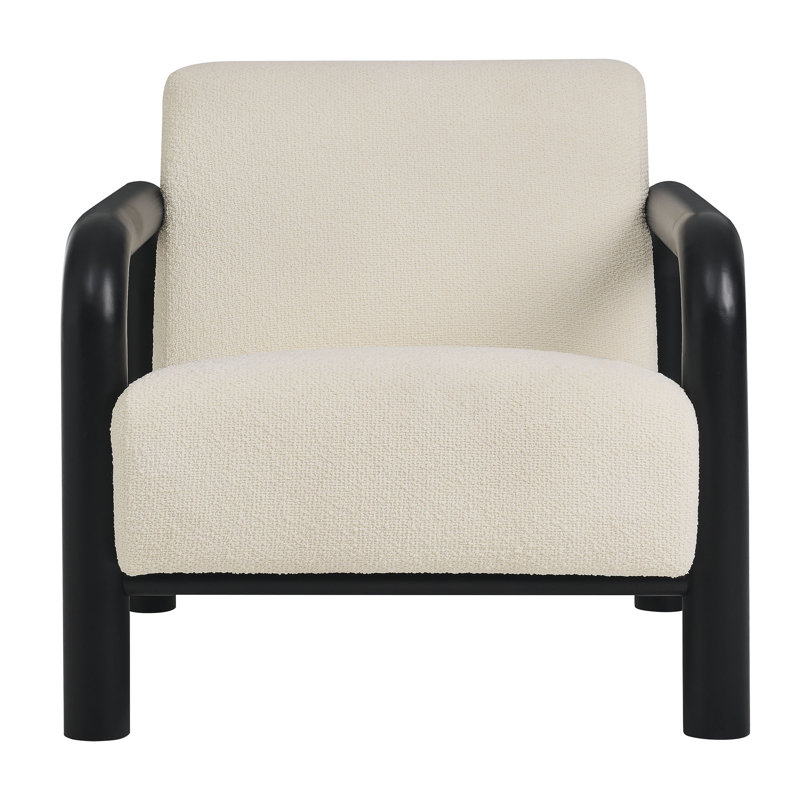 Fauteuil d'appoint Sereno Boucle, Crème, crème, Noir
