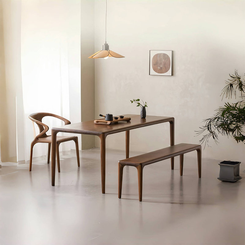 Banc en bois massif Nalany, H 17,71 po x l 55,11 po x P 12,59 po, Brun