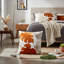 Ensemble de 2 coussins décoratifs à motif de feuilles, ambiance automnale-134168067-134168063