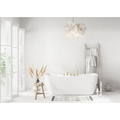 Dezra 66.94'' x 30.75'' Freestanding Soaking Bathtub