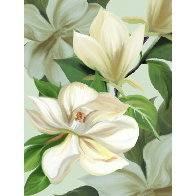 «Magnolia Blossoms I» par House Fenway - impression sur toile tendue, H 24 po x l 18 po