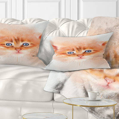 Coussin lombaire en aquarelle animal jolie