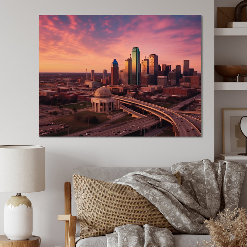 Dallas Perspectives I - Dallas, art mural, H 12 po x l 20 po x P 1 po, Toile tendue