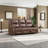 Almyra 88.1" Wide Vintage Faux Leather Manual Reclining Sofa with Nailhead Trim and Fixed Middle Seat