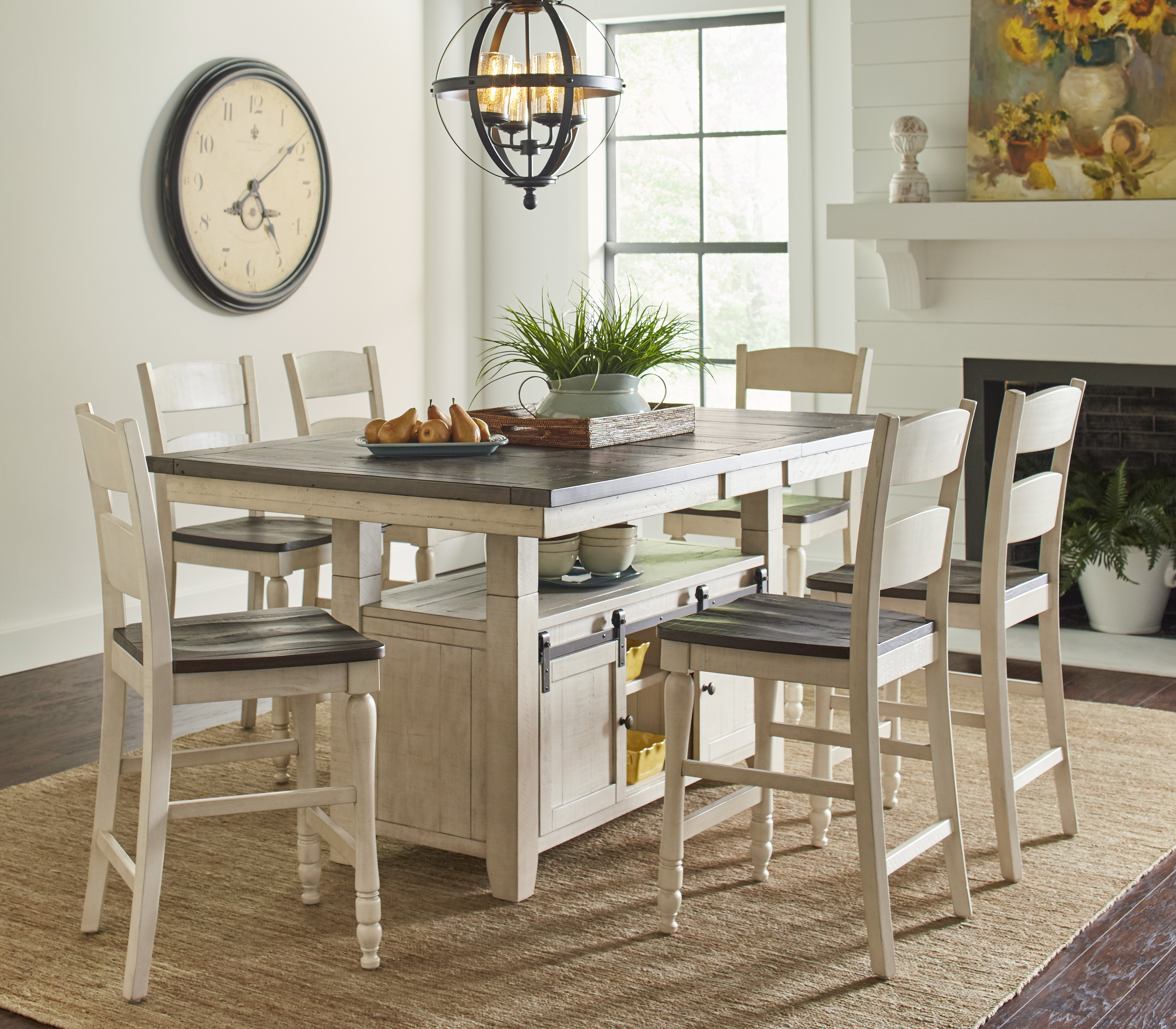Hebden - Person Extendable Pine Solid Wood Top Pedestal Dining Set
