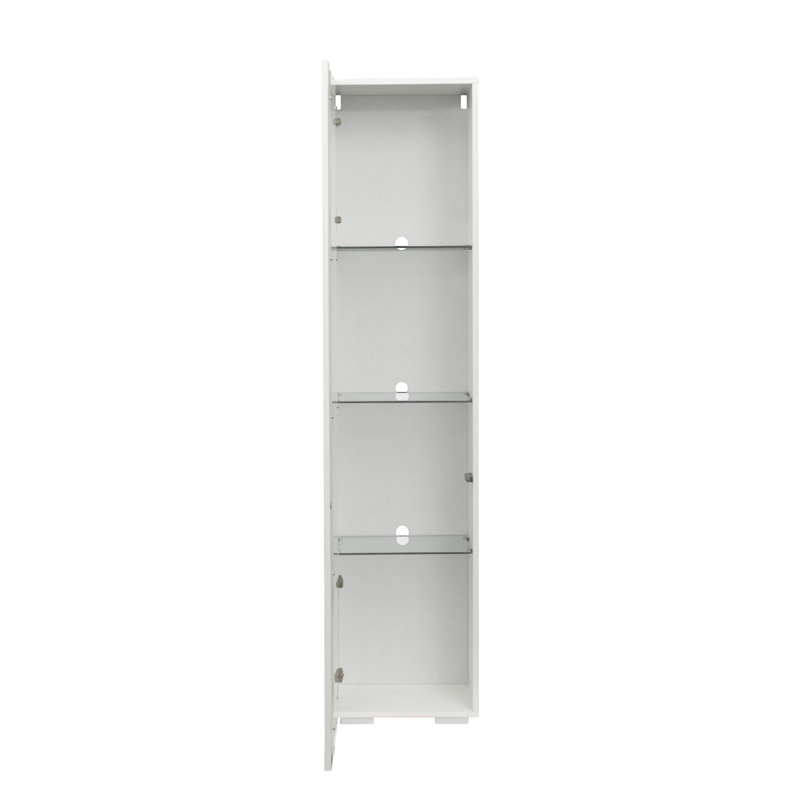 Cabinet With Aluminum Strip Lamp,With Large Storage Space, White