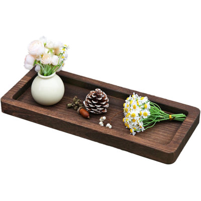 Porte-bougie en bois avec plateau décoratif en bois et plateau en bois