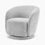 Temecka Retro Upholstered Cocoon Tub Swivel Accent Armchair - Simple and Sleek Style-20242983