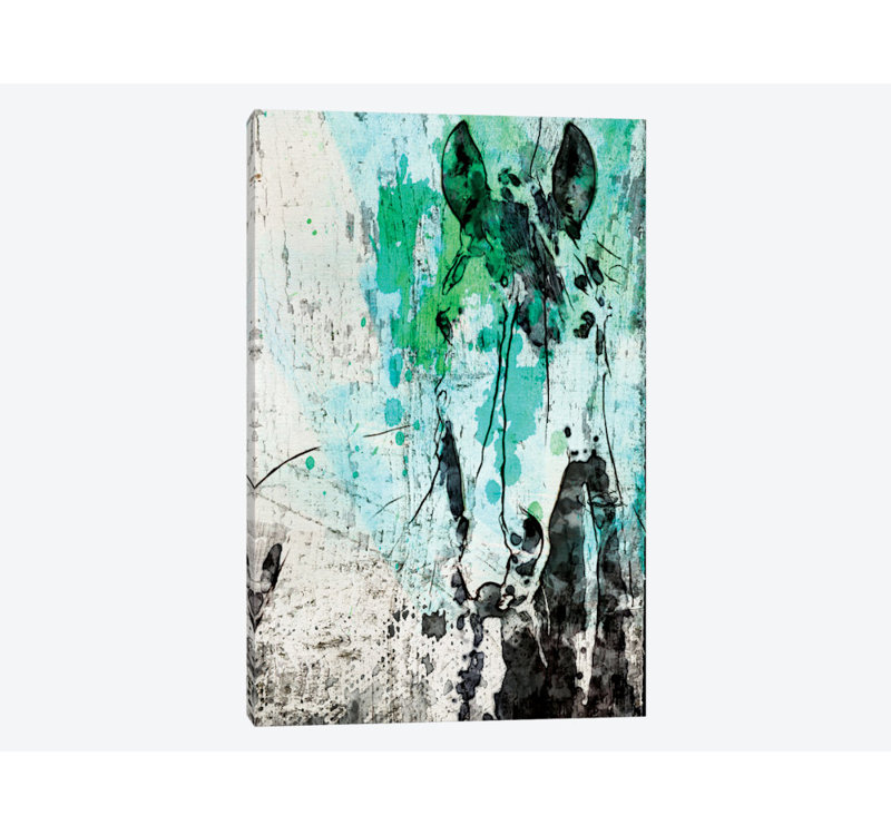 « french baiser cheval », impression sur toile, H 48 po x l 32 po x P 1,5 po, Toile avec cadre noir, Pas de tapis