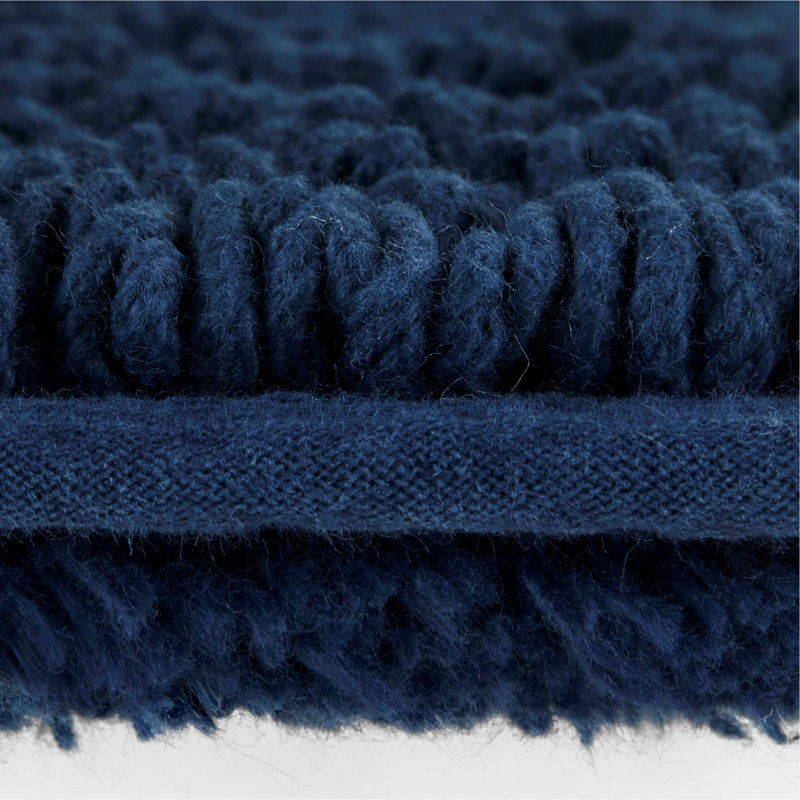 1 PCS 100% Cotton Tufted 3000 GSM Reversible Bath Rug Navy, Rectangle 2' x 3'