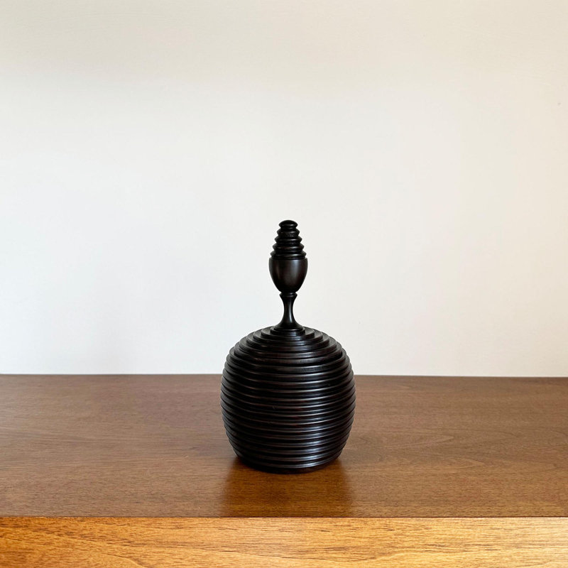 Ebony Wood Collection Wood Jar, 6.5"