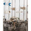 Ensemble de 4 pièces de décoration murale poisson en bois, thème de plage nautique côtière, style rétro