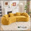 Canapé modulaire en chenille avec 4 coussins et siège moelleux-126592488