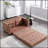 3-In-1 Convertible Futon Sofa With Tufted Loveseat, Pull-Out Sleeper, And Side Pockets For Living Room Comfort And Versatility-1686794079