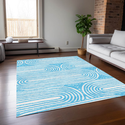 Kinslee Washable Geometric Indoor / Outdoor Rug
