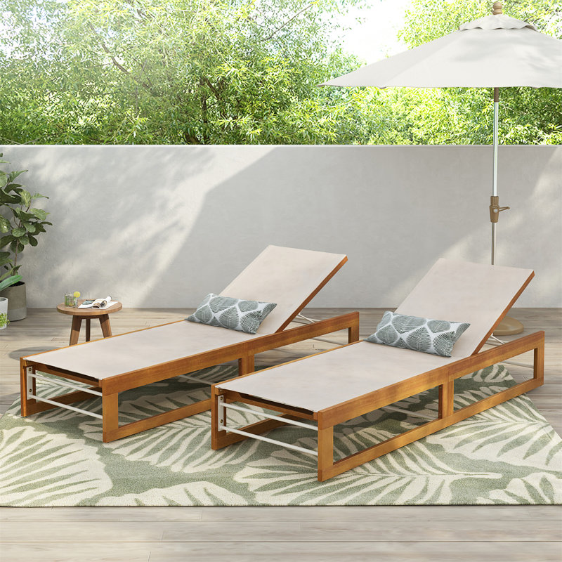 Patio CHAISE LUNGE (ensemble de 2), Beige, 2