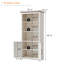 Chimira Farmhouse 69.8" H x 31.4" W 5 Tier Bookshelf with Adjustable Shelves & Barn Door, White-262987114