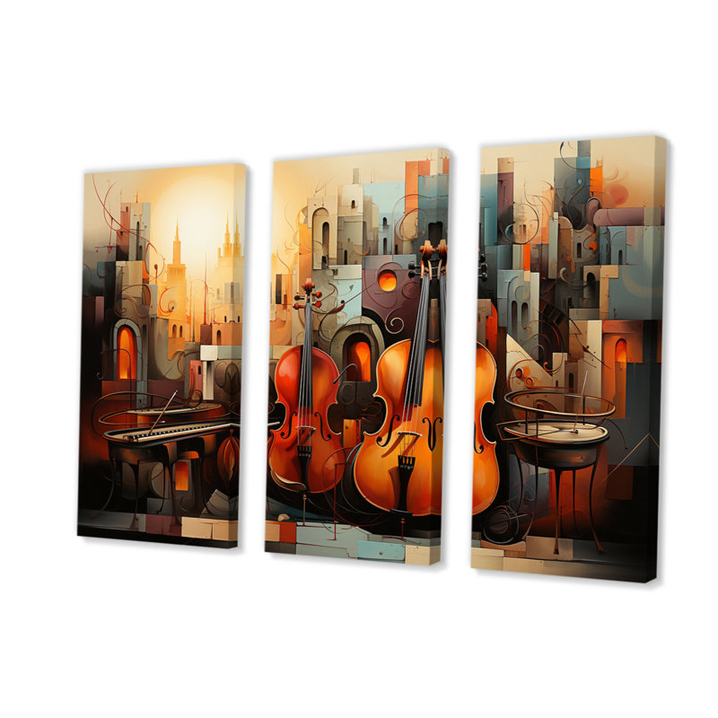 «Sunlit Symphony I» sur toile, reproduction de 3 pièces, H 28 po x l 36 po, Toile tendue