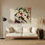 Art mural hawaïen plumeria beige en métal