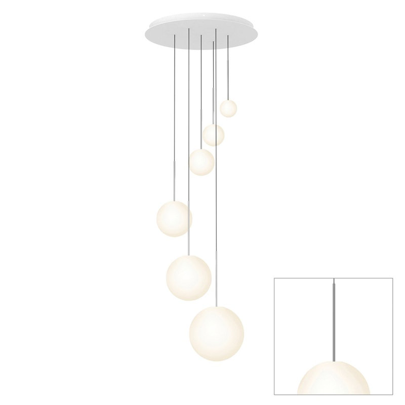 Bola Sphere Pendant Chandelier, Chrome
