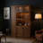 Farmhouse Kitchen China Cabinet with Expandable Pull-Out Organizer, Glass Doors & Multi-Tier Storage-116861023