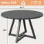 Table de salle à manger ronde: structure à piédestal, style industriel peu encombrant-1199716510-1207390682